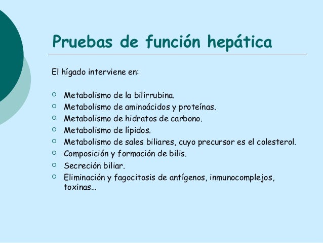 pruebas de funcion hepatica